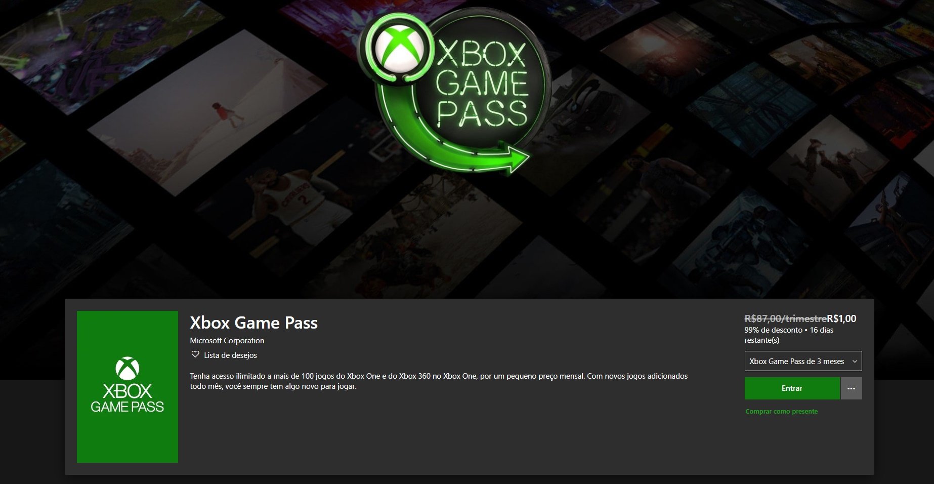 Xbox Pc Game Pass - 3 Meses De Assinatura Para Contas Novas