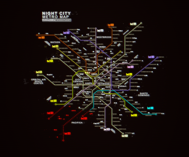 mapa night city cyberpunk 2077