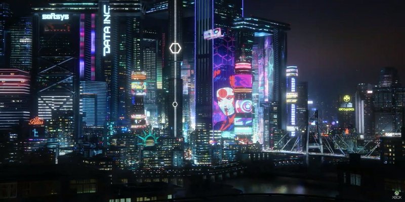 night city cyberpunk de noite