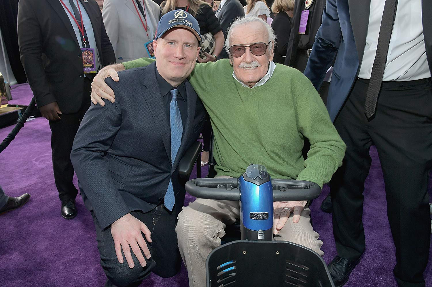 Kevin Feige e Stan Lee em evento de Vingadores: Guerra Infinita - 2018 (Fonte: IMDb/Reprodução)