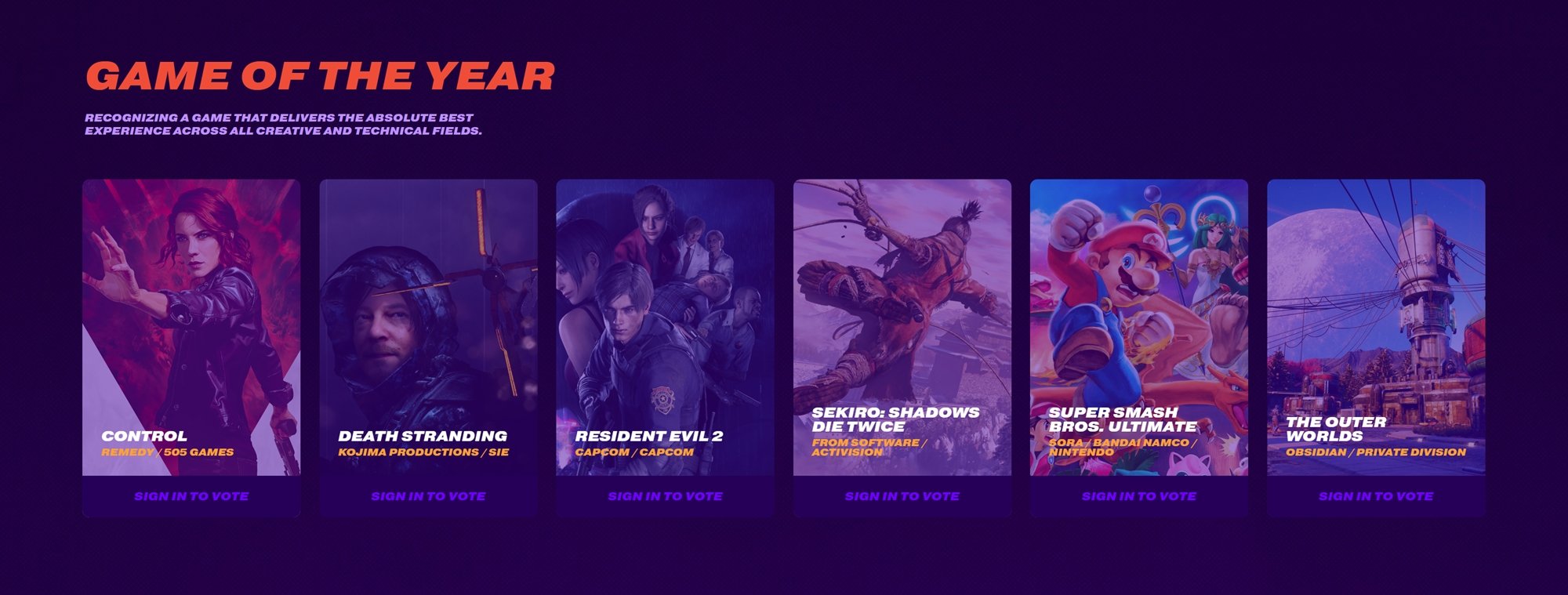 The Game Awards 2019 – Smash Bros. Ultimate concorre ao prêmio