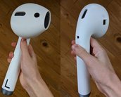 Estudante cria AirPod gigante que funciona como caixa de som