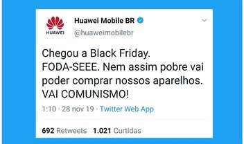 Perfil invadido da Huawei provoca Apple e critica Black Friday