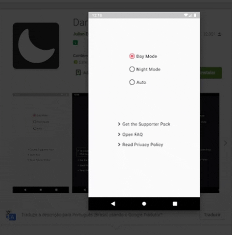 Como usar o modo escuro da Google Play Store