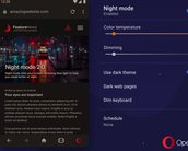 Opera para Android passa a oferecer modo noturno ‘super dark’