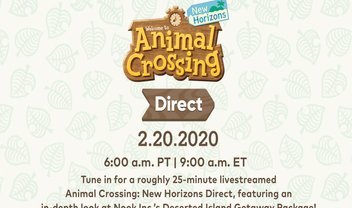 Nintendo Direct com foco em Animal Crossing será transmitido nesta quinta