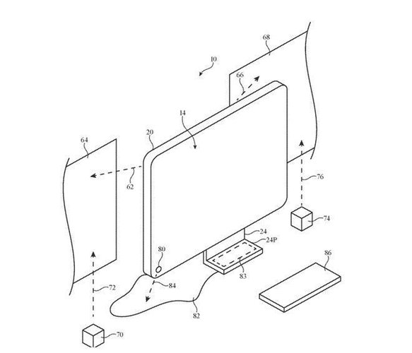 Ilustração indica funcionamento completo de projetor modular no iMac.