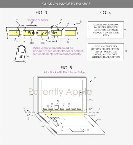 Área reservada para o sensor. (Fonte: Patently Apple/Reprodução)