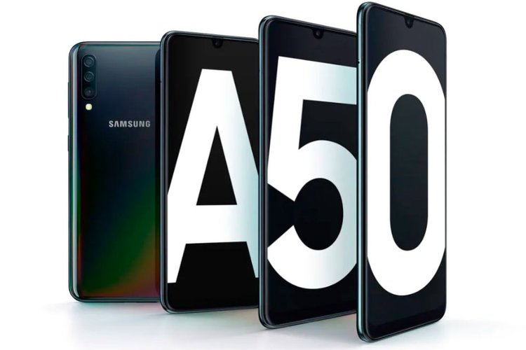 O Galaxy A50 tem três câmeras traseiras e impressão digital na tela