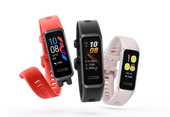 A smartband tem diversas opções de mostradores para a tela.