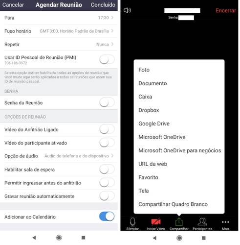 Durante o chat, é possível enviar arquivos em diferentes formatos e compartilhar a tela