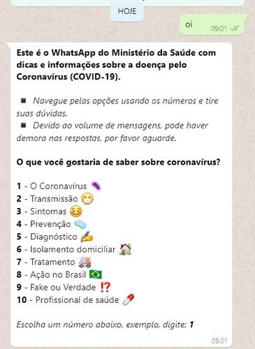 A lista de conteúdos sobre a pandemia é variada.