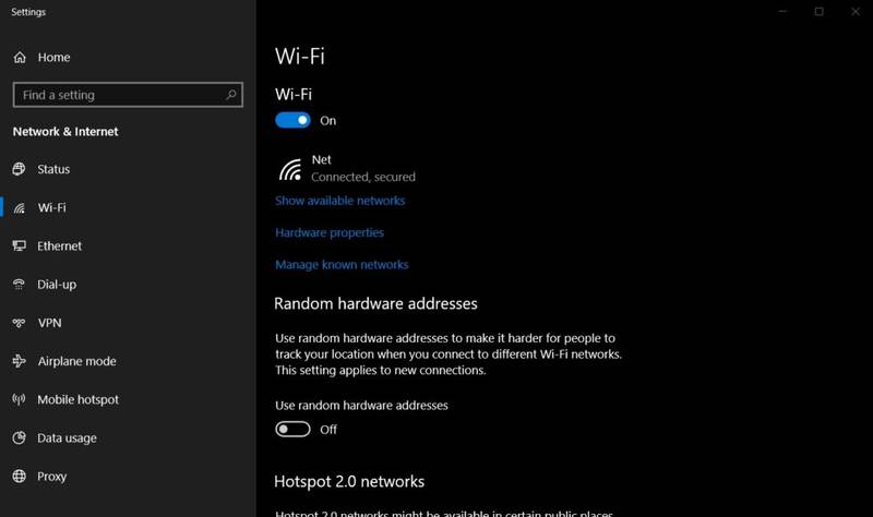 Central de rede sem fio do Windows 10. (Fonte: Windows Latest/Reprodução)