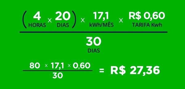 Cálculo de consumo do ar-condicionado.