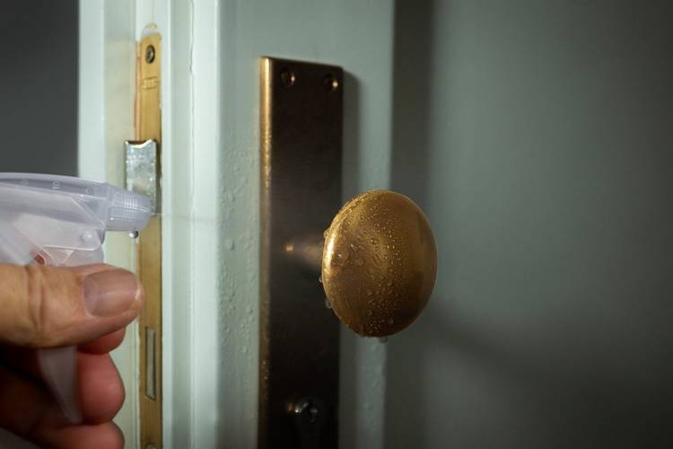 Limpe o que é tocado com frequência, como maçanetas