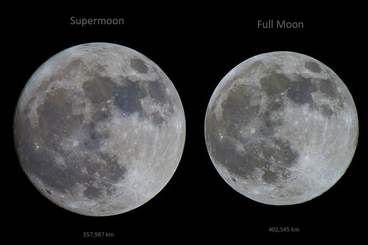 Apenas a lua cheia no perigeu é chamada de "super".
