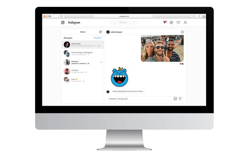 Direct no Instagram no desktop