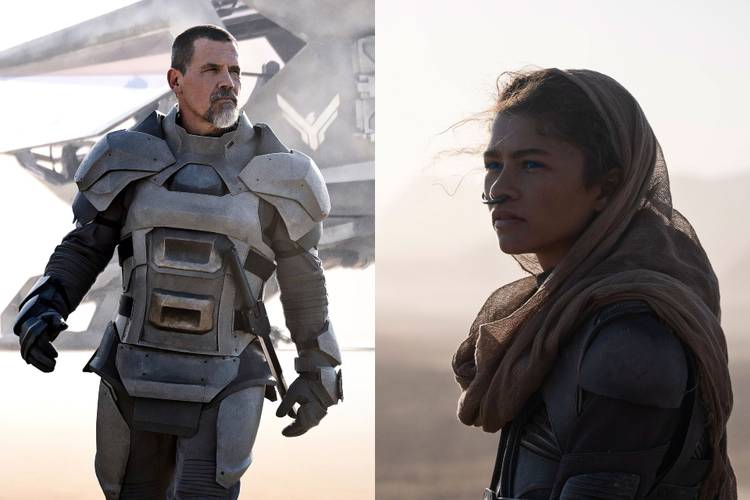 Josh Brolin como Gurney Halleck e Zendaya como Chani
