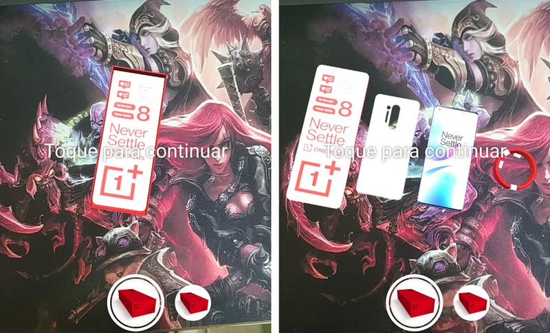 Com o filtro aplicado, é possível simular um unboxing do OnePlus 8 na sua casa