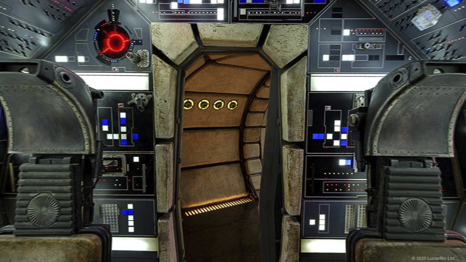 Imagem da cabine da nave Millenium Falcon.