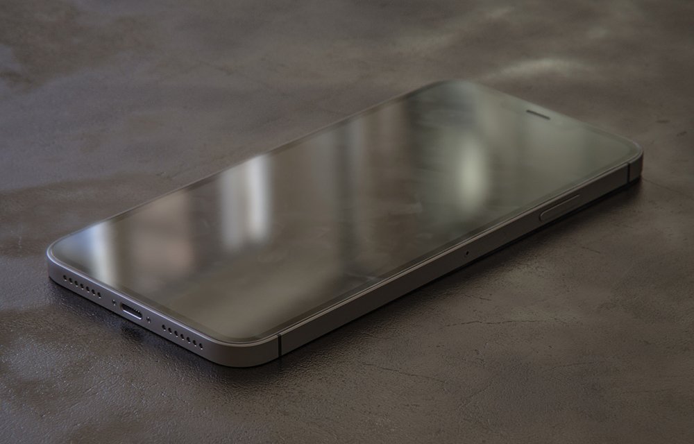 Renderização mostra iPhone 12 Pro sem vidro 2.5D.