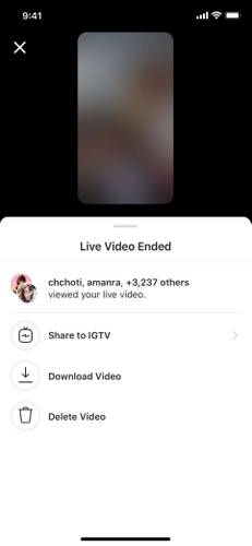 Live no IGTV
