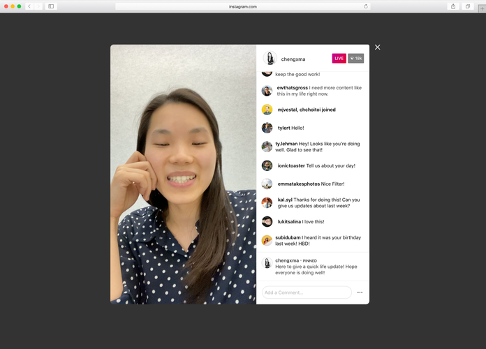 Live web Instagram