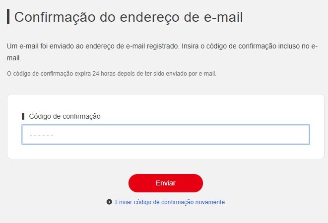 Digite o código numérico recebido por email no campo indicado.