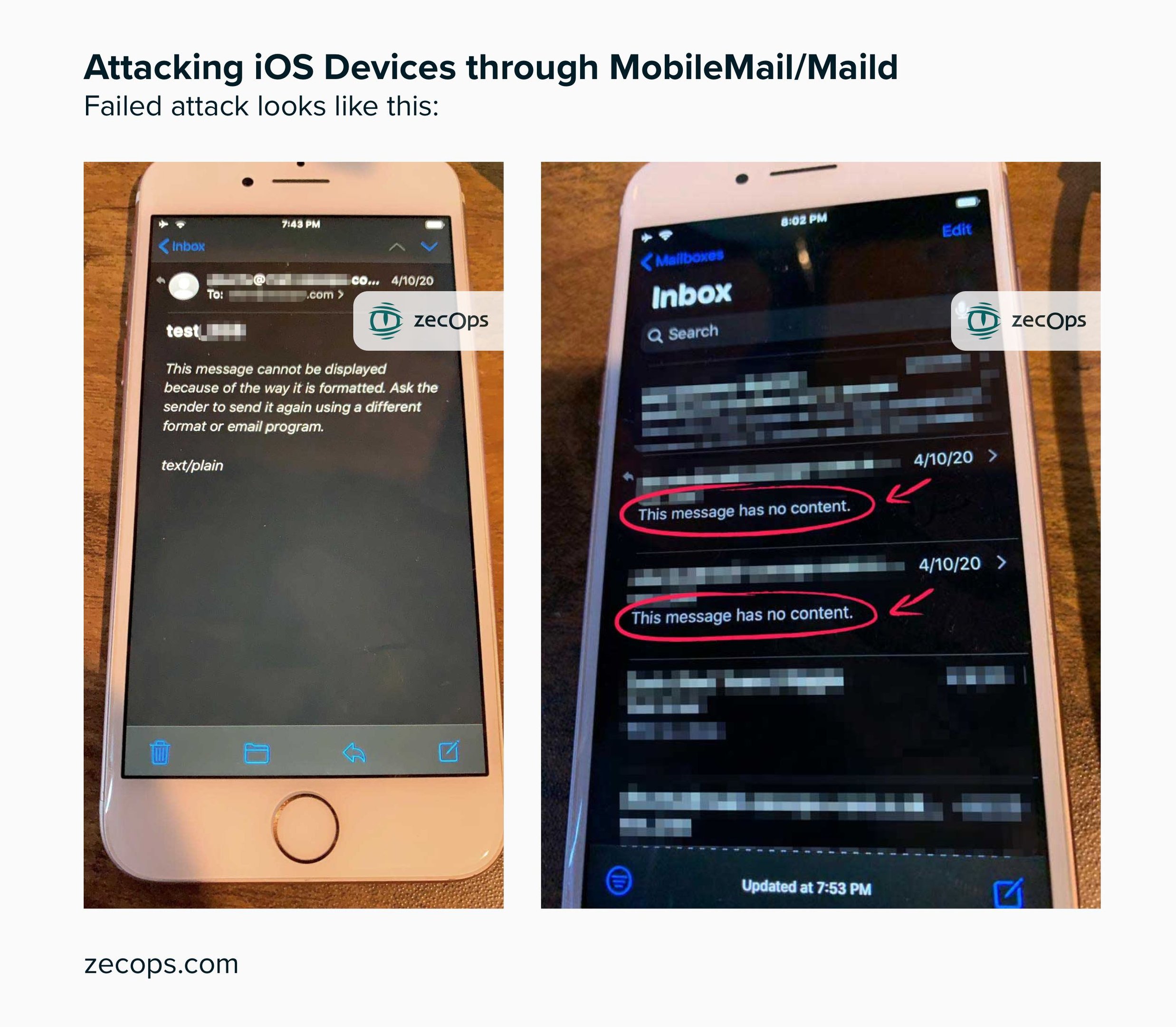 Vulnerabilidade descoberta no iOS pode afetar aplicativo de e-mail nativo.