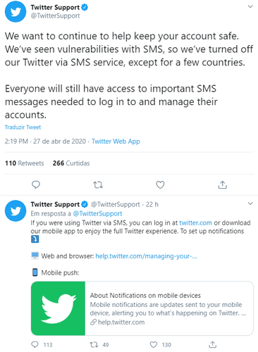 Twitter via SMS foi desativado definitivamente