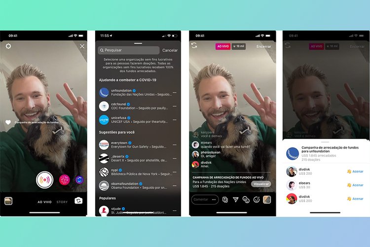 Recursos de campanhas via lives do Instagram