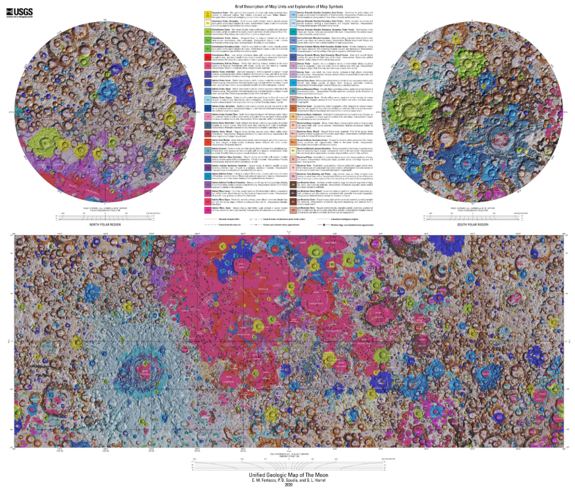 Imagem do Unified Geologic Map of the Moon