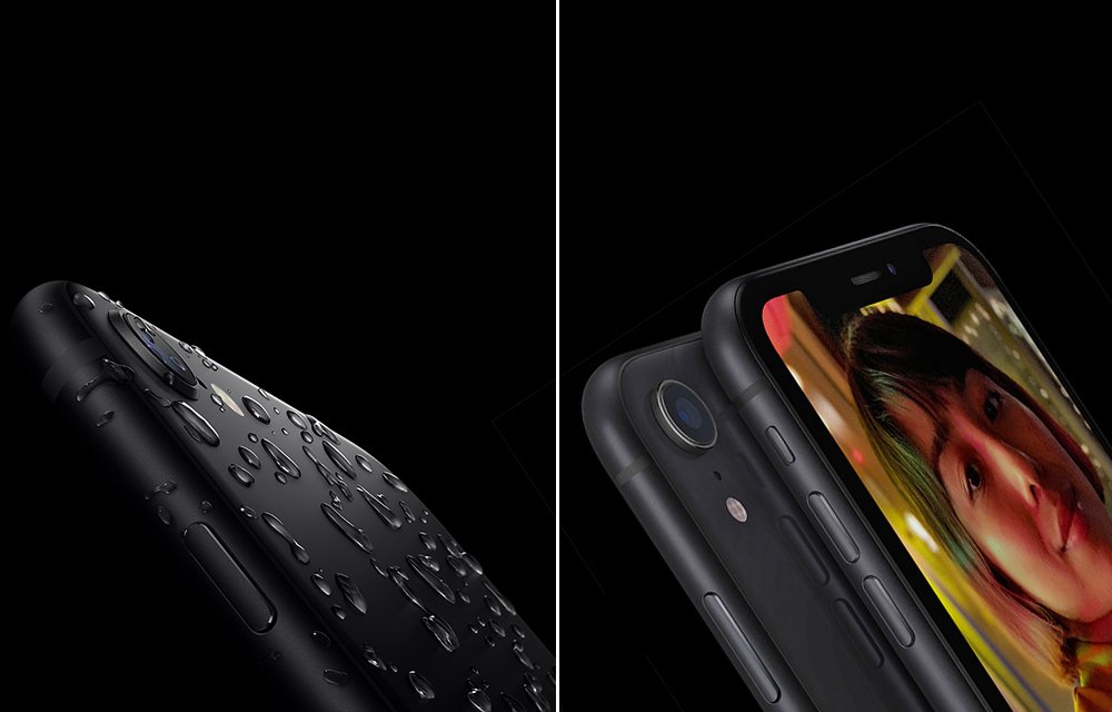 Detalhe da câmera do iPhone SE (à esquerda) e do iPhone XR.
