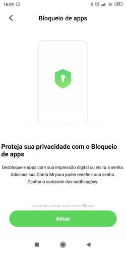 Proteja sua privacidade com o bloqueio de apps.