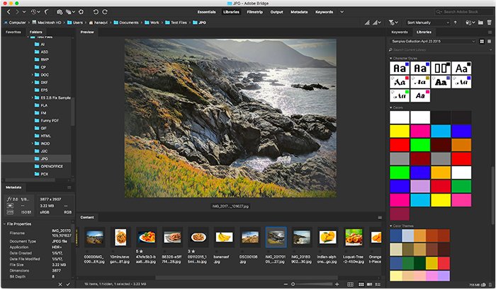 Adobe Bridge é o software de gerenciamento de ativos digitais.