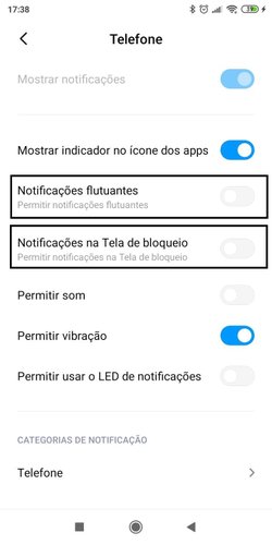 Desabilite as notificações para finalizar o primeiro método