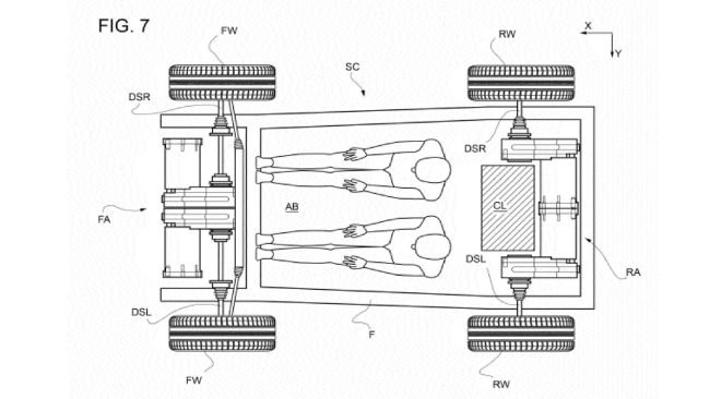 Patente vazada mostra esboço da Ferrari elétrica.