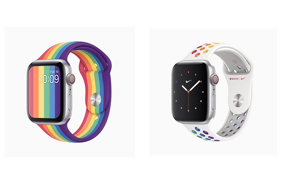 Novas pulseiras para Apple Watch em homenagem ao Orgulho LGBTQ+.