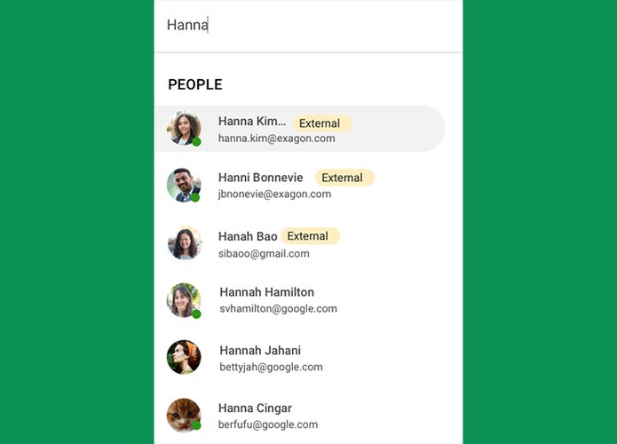 Usuários aparecerão com marcação em salas e grupos de bate-papo do Google Chats.