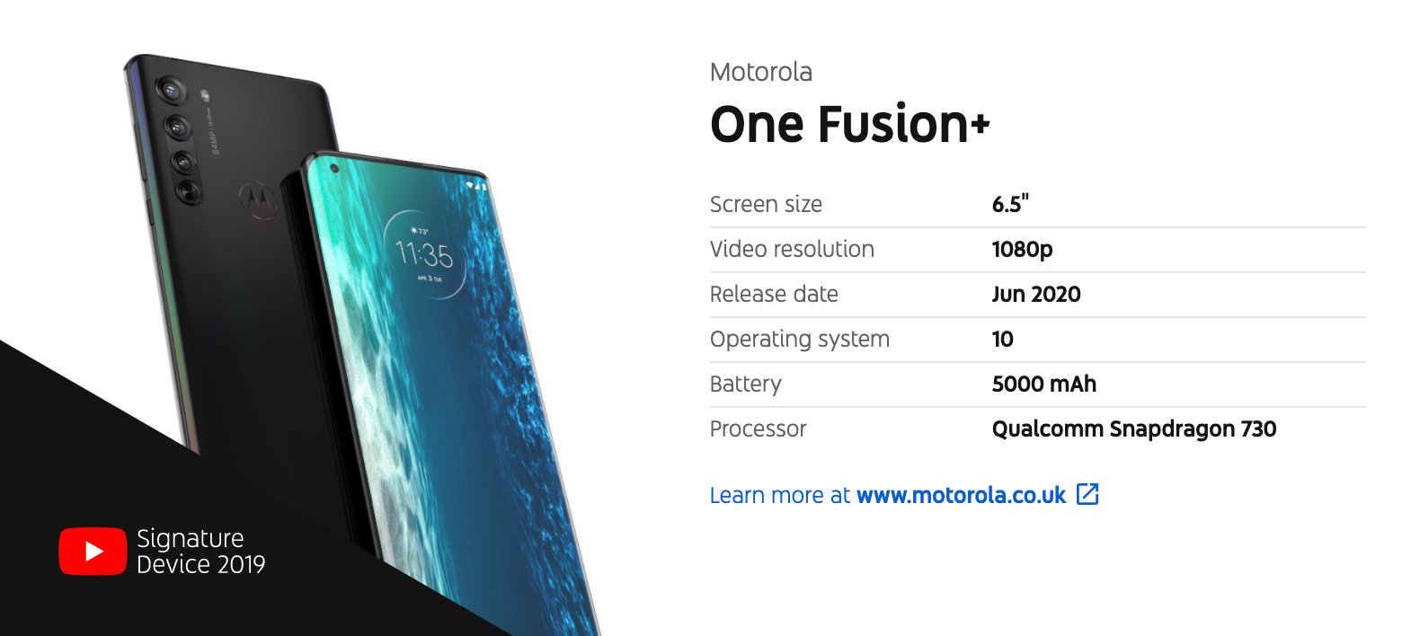 Motorola One Fusion+ é listado pelo Google antes do lançamento
