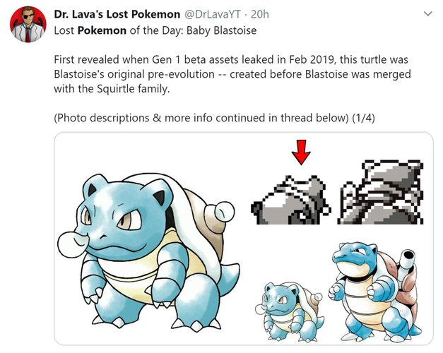 Veja as artes conceituais do Blastoise e da pré-evolução Baby Blastoise