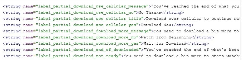 Cadeias de caracteres indicam que Netflix considera trazer reprodução de conteúdo baixado parcialmente.