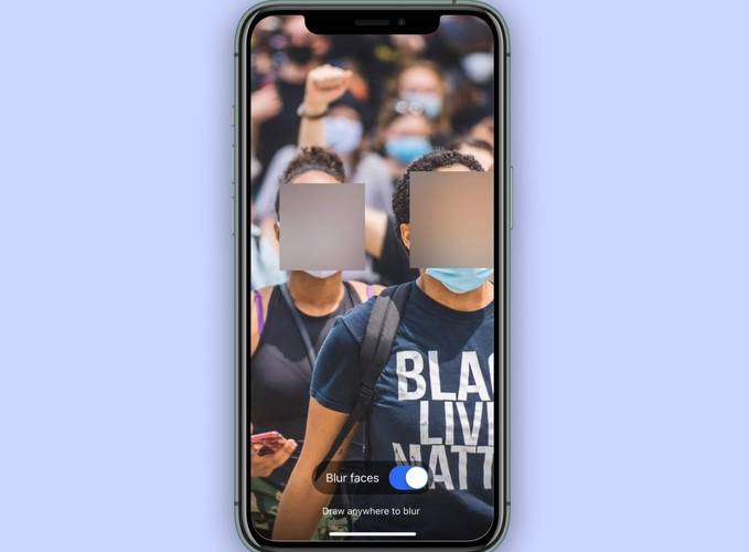 O efeito "blur" pode ser ativado com um botão.