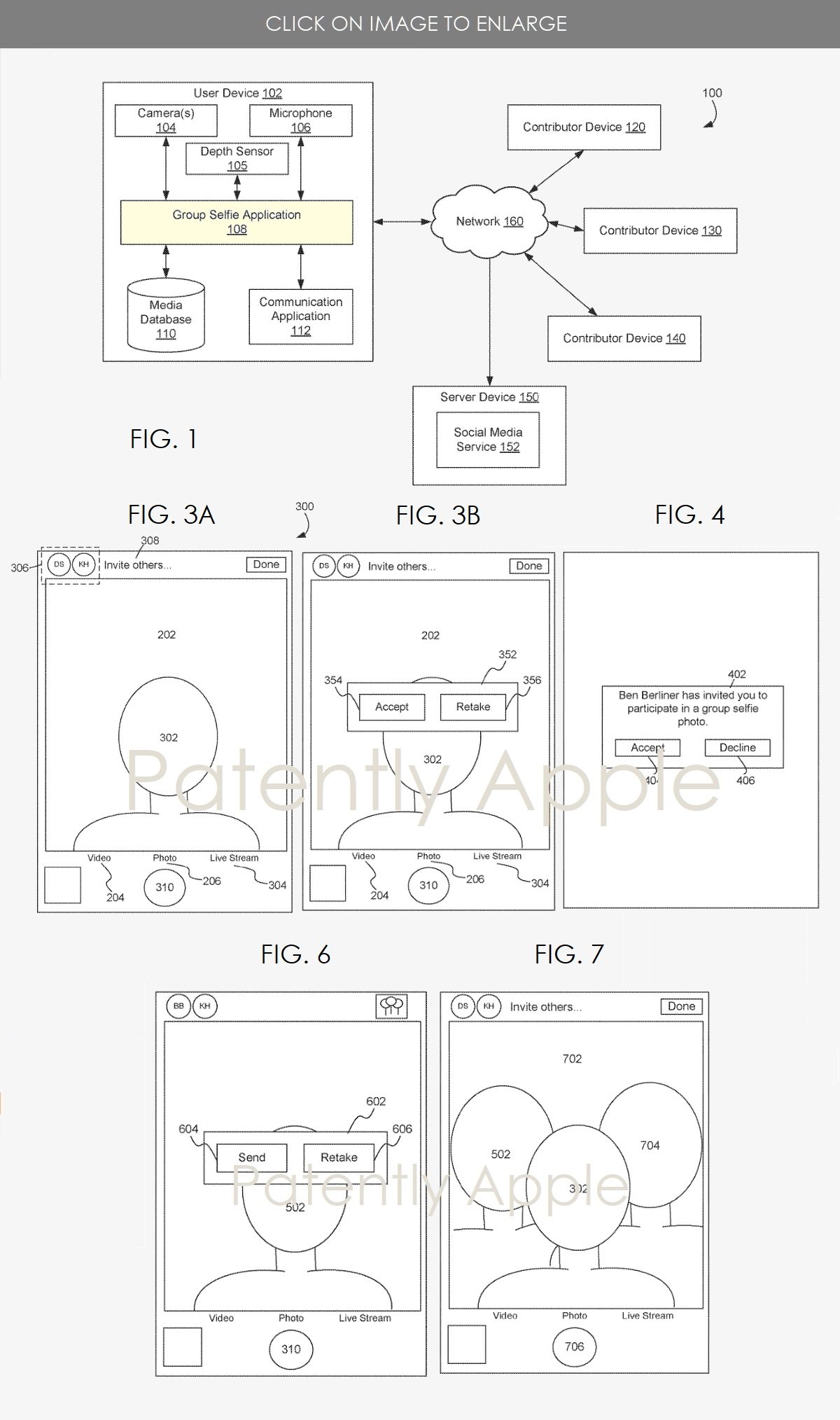 Patente da Apple mostra como recurso de reunir pessoas em selfies sintéticas funcionaria.