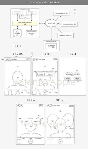 Patente da Apple mostra como recurso de reunir pessoas em selfies sintéticas funcionaria.