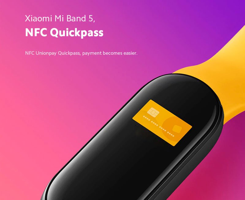 A versão global da Mi Band 5 também contará com NFC