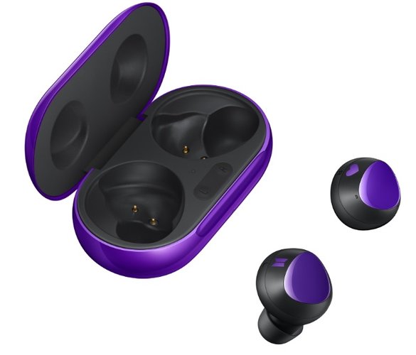 Os Galaxy Buds+ trazem a cor roxa na caixa e nos fones.