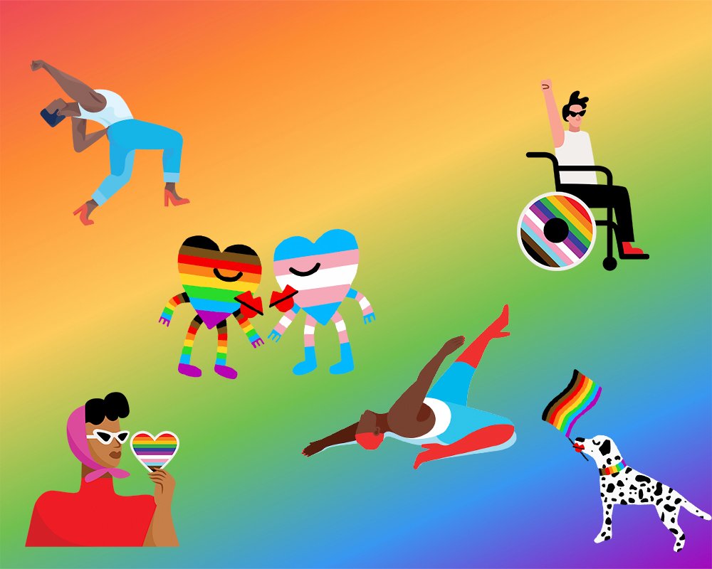 Os cinco novos adesivos criados em homenagem ao mês do Orgulho LGBTQI+ 
