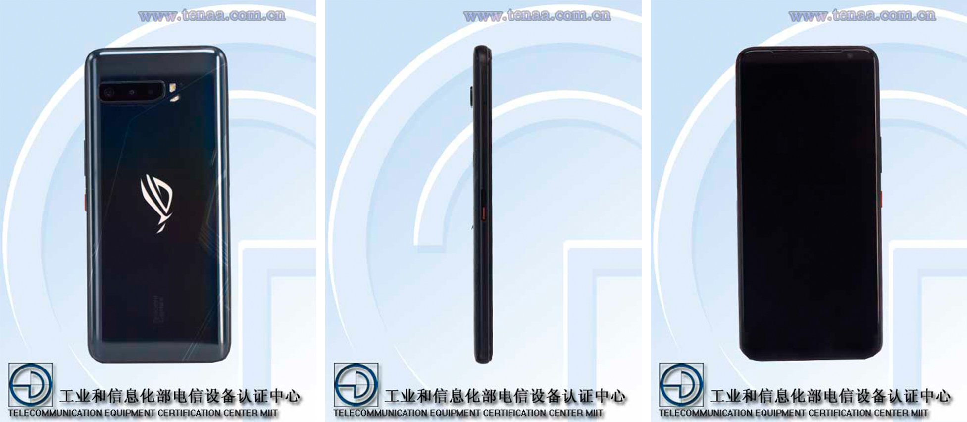 Imagens do ASUS ROG Phone 3 são divulgadas por órgão regulador chinês.