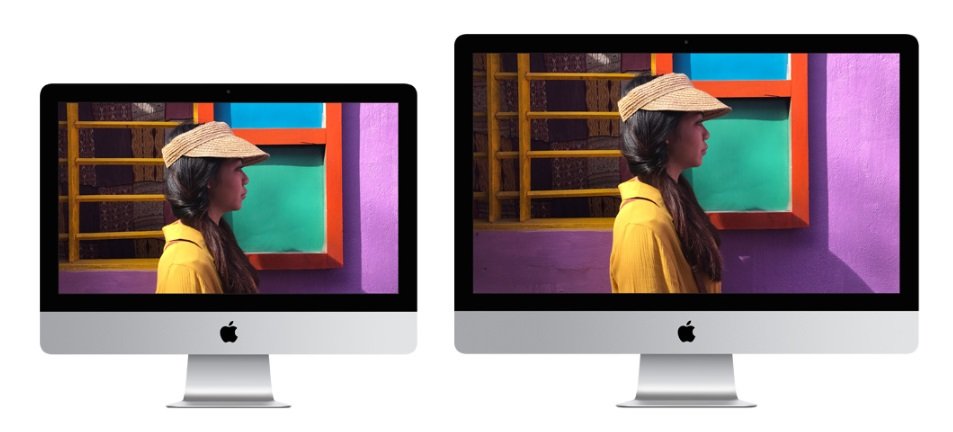 As atuais versões do iMac.